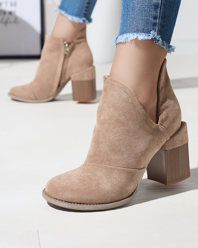 Hellbraune Damenstiefel mit Cutouts Encura- Footwear