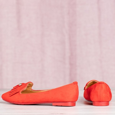 Tausendima rote Mokassins mit Fransen - Schuhe