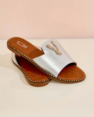 Royalfashion Damen Öko-Leder-Flip-Flops Cemenna