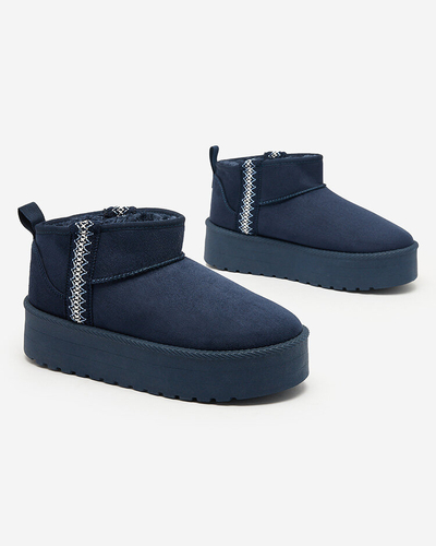 Royalfashion Hellbraune Damenschuhe a'la Schneestiefel mit Ornament Parisela