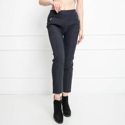 Marineblau karierte Treggings für Damen - Kleidung