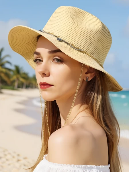 Royalfashion Жіночий солом'яний капелюх Golden Halo