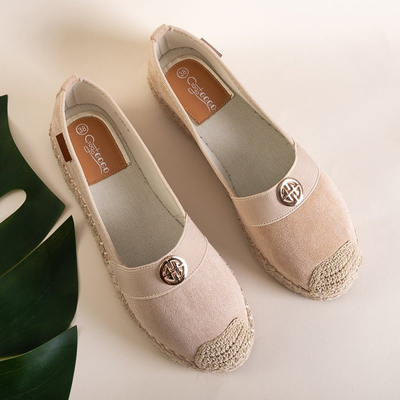 Beige Damen Espadrilles mit flachen Absätzen Anatola - Schuhe