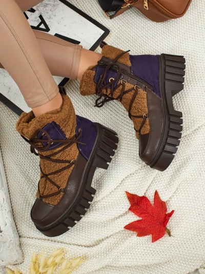 Damen Worker Boots mit Fell Cindora