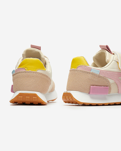 Спортивне взуття для дівчаток бежево-рожевого кольору Kaxo- Footwear