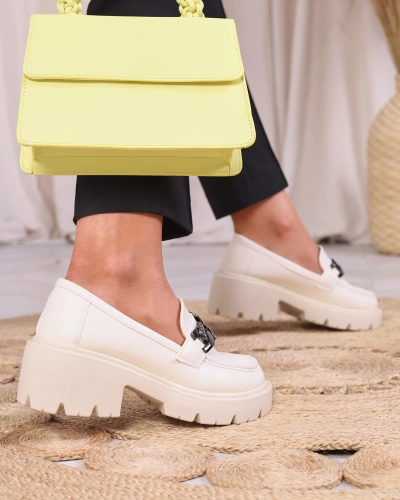 OUTLET Damen Mokassins in Creme Farbe Lopolla- Footwear