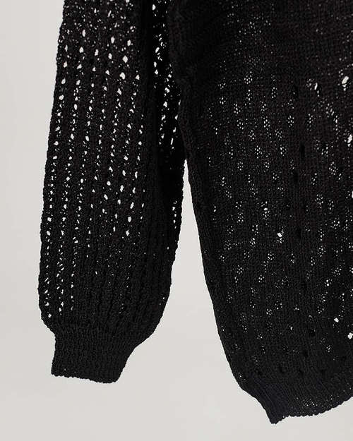 Жіночий чорний ажурний светр - Одяг