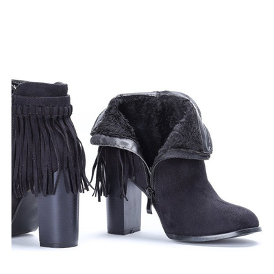 Black ankle boots style with tassels Fedina - Footwear