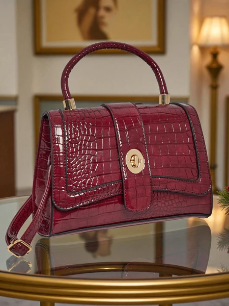 Lackierte kleine Damenhandtasche aus Öko-Leder Lunaya