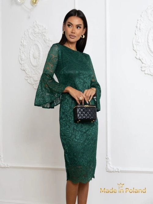 Коронкова жіноча сукня міді з широкими рукавами Holly Wow