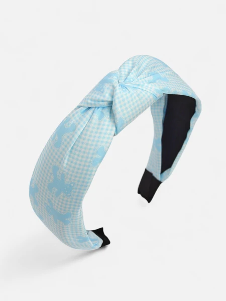 Royalfashion Haarband mit Karomuster, Flechtdesign und Bären