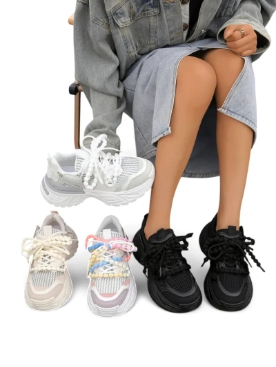 Royalfashion Damen sportliche Sneakers auf dickerer Sohle Loness