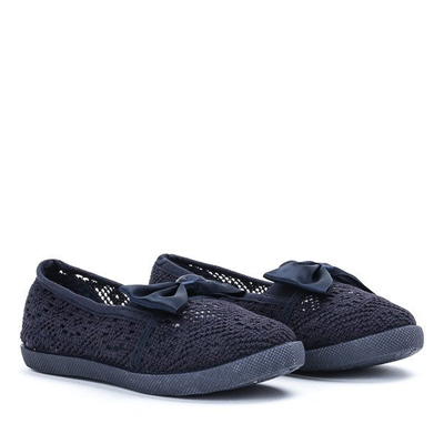 OUTLET Marineblaue Mädchensneaker mit Satinschleife Sugar Boomb - Schuhe