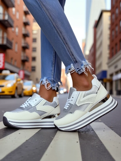 Royalfashion Damen Sneaker mit Glitzer Borovis