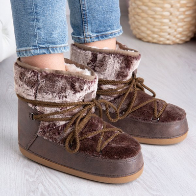 Khaki Platform Snowflake Boots - Schuhe