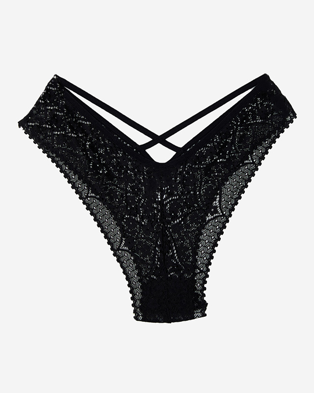 Schwarzer Spitzen-BH-Slip für Damen - Unterwäsche