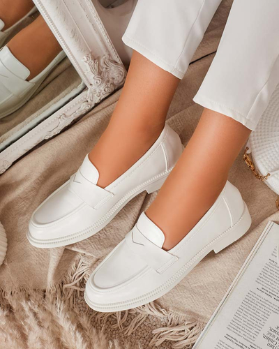 Weiße Damenmokassins aus Ökoleder Zibom- Footwear