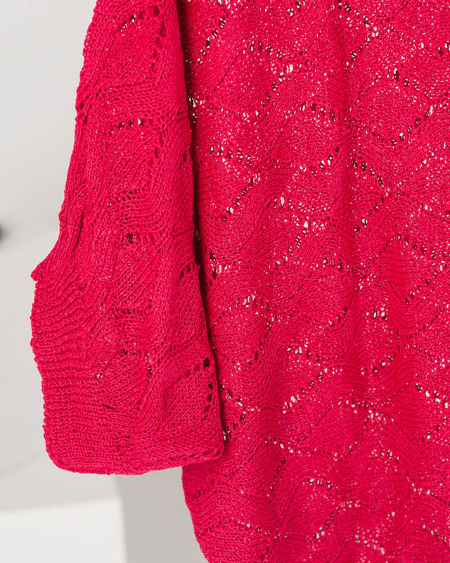 Roter durchbrochener Fledermauspullover für Damen - Kleidung