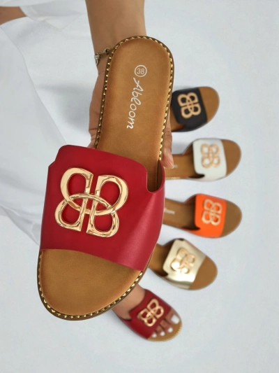 Royalfashion Damen-Pantoletten mit flacher Sohle Heraklia