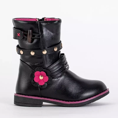 OUTLET Schwarze Kinderstiefel mit Öko-Leder Kissi- Footwear