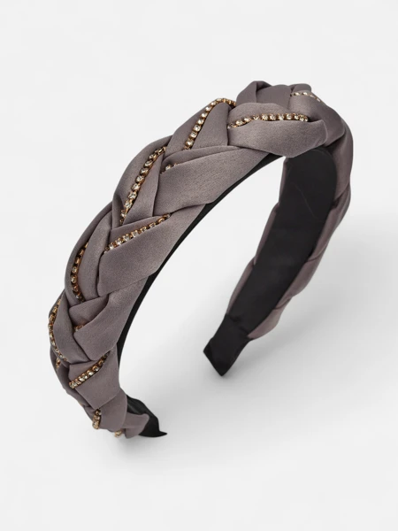 Royalfashion Haarband mit Zopfmuster, verziert mit Zirkonia