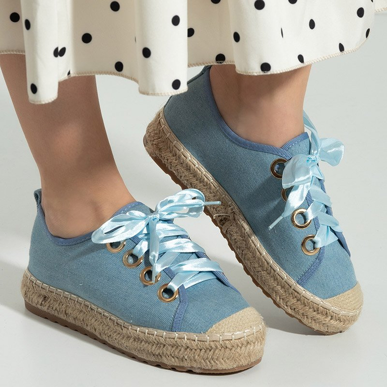 Naoko blaue Damen Turnschuhe a'la espadrilles - Schuhe