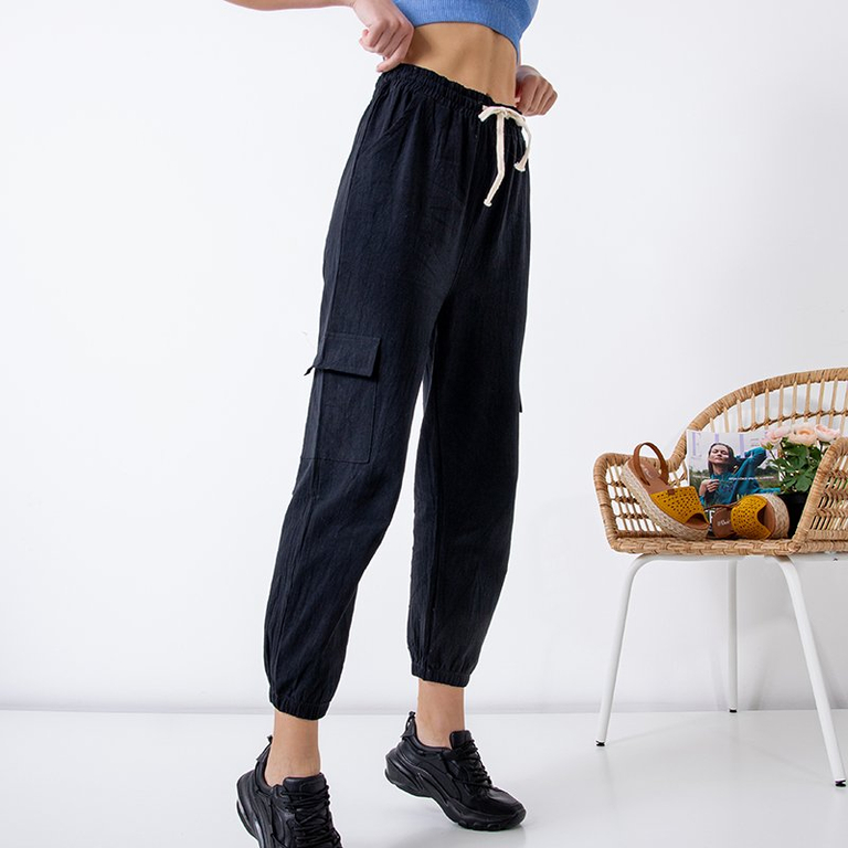 Schwarze Damen Cargohose PLUS GRÖSSE - Kleidung