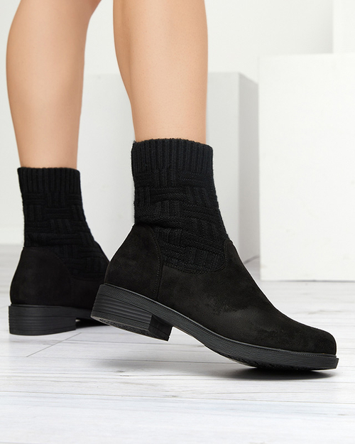 Чорні жіночі черевики з еластичною халявою Asencion