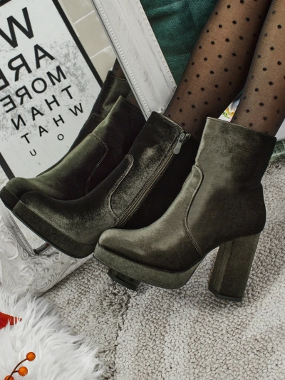 Ботильйони жіночі на підборах-стовпчику а-ля Велюр Miss