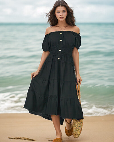 Royalfashion Knielanges spanisches Kleid für Damen