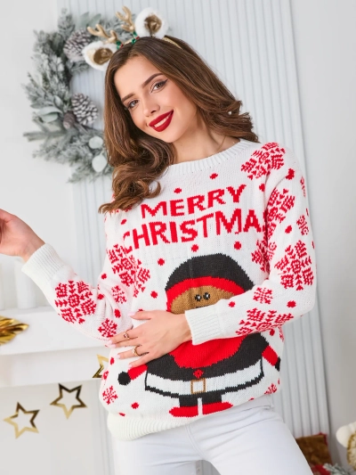 Royalfashion Damen-Weihnachtspullover mit Weihnachtsmann