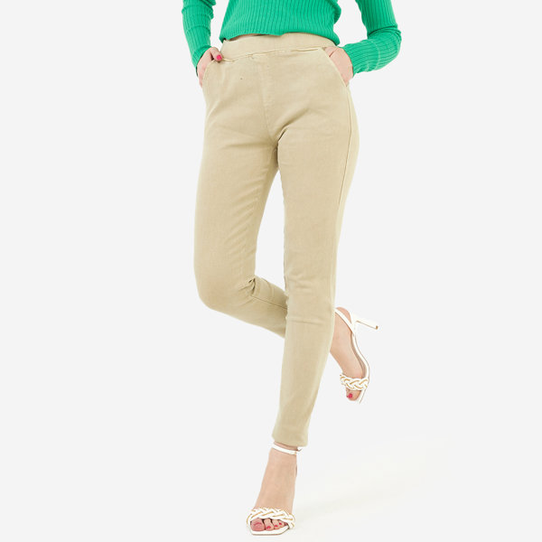Beige Damen-Leggings - Kleidung