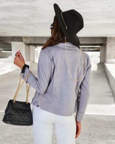 Royalfashion Damen-Ramoneskin-Jacke aus Ökowildleder mit Taschen
