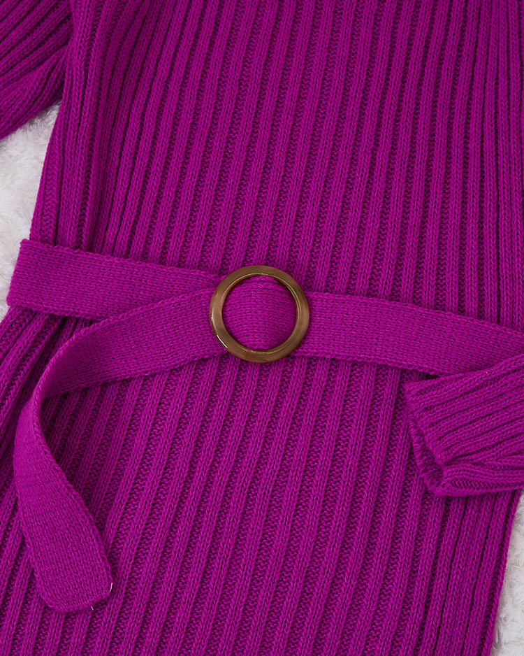 Royalfashion Lila Damen Pullover Kleid