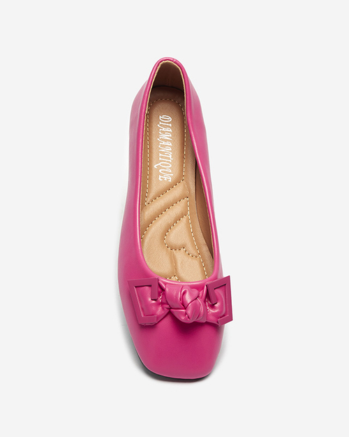 Жіночі рожеві балетки з декором на носі Caxien- Footwear