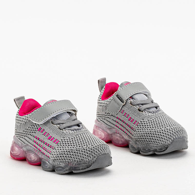 Graue Sportschuhe für Kinder mit rosafarbenen Elementen Dons - Footwear