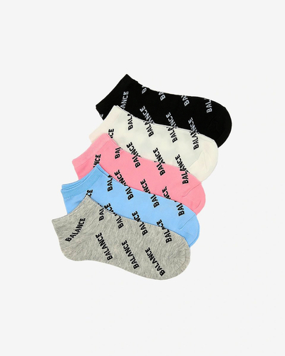 Шкарпетки жіночі Royalfashion різнокольорові з написами 5/уп
