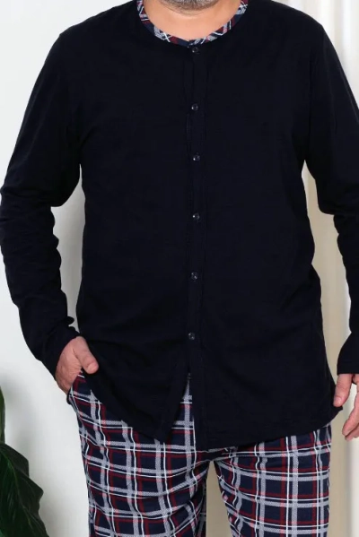 Royalfashion Herren Baumwollplaid Pyjamas ANSI SIZE