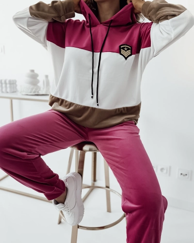 Жіночий смугастий світшот Royalfashion в кольорі фуксія