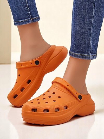 Royalfashion Damen Durchbrochene Gummi Flip-Flops Dellosa