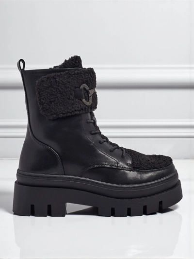 Damen Worker Boots mit Fell Safil