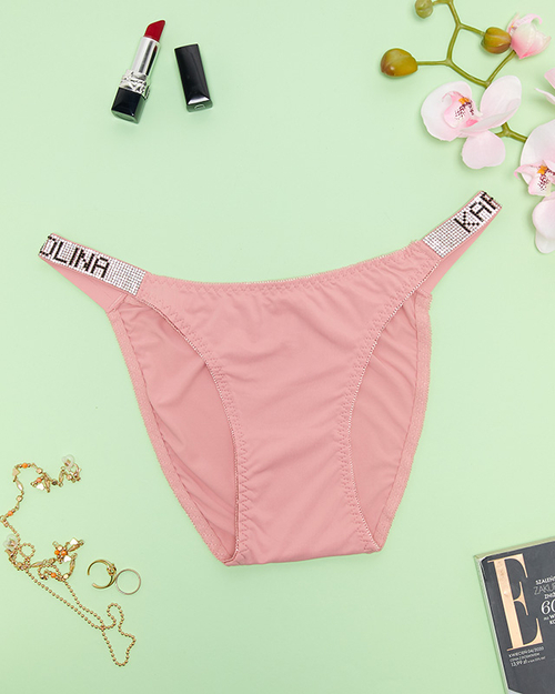 Жіночі рожеві трусики з декоративними смужками - Нижня білизна