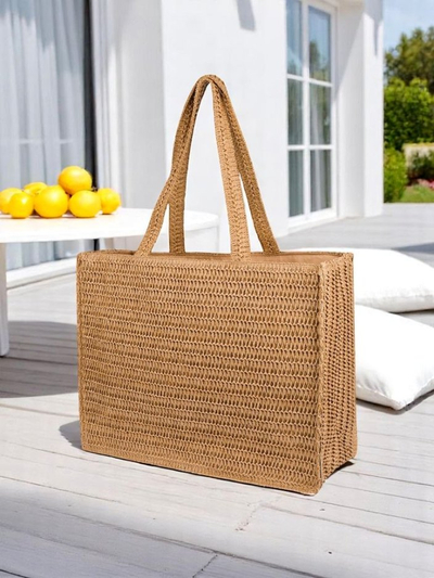 Royalfashion Große Strohtasche für Damen Paris Milano