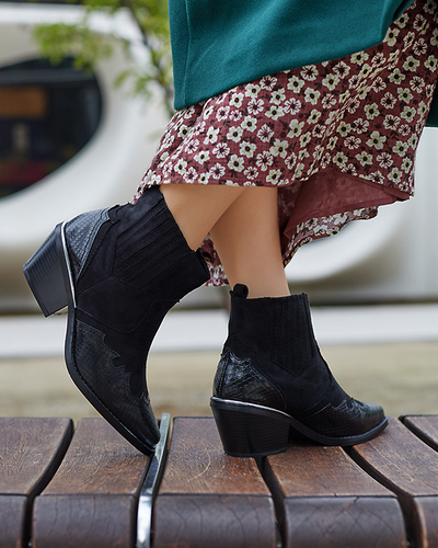 Schwarze Cowboystiefel auf niedrigem Schaft Zirras- Footwear