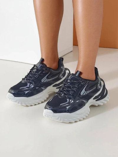 Royalfashion Damen Sport Sneakers mit dickerer Sohle Annete