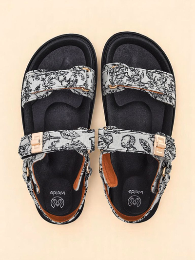 Royalfashion Damensandalen mit Allover-Print