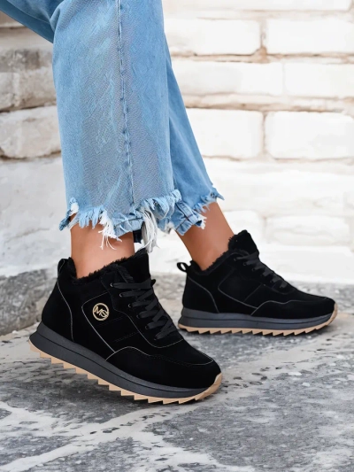 Royalfashion Schwarz isolierte Sportschuhe für Frauen Lahho