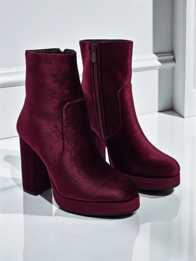 Ботильйони жіночі на підборах-стовпчику а-ля Велюр Miss