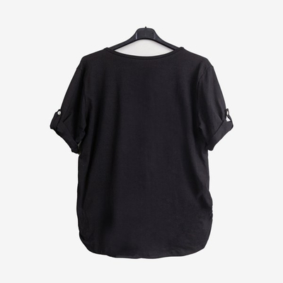 Schwarze Tunika mit Blumen - Blusen 1