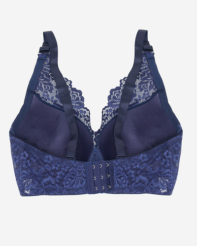 Pinker BH mit marineblauer Spitze - Underwear